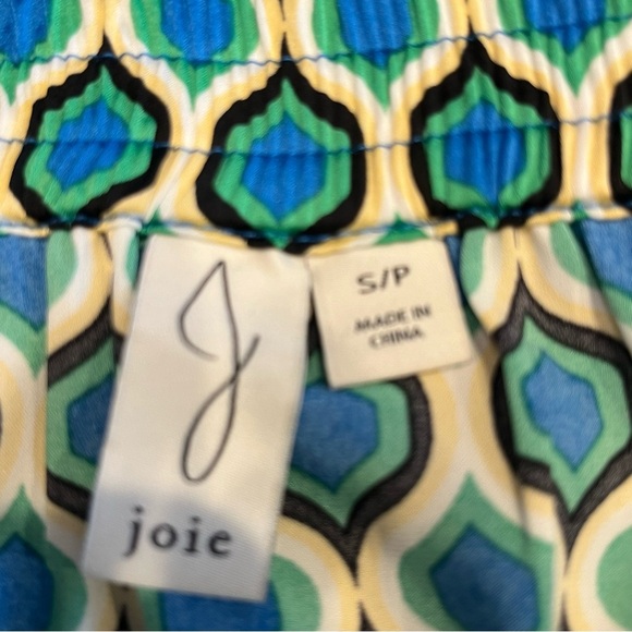 Joie Midi Maxi Wrap Skirt Size Small Geometric Pattern Blue Green Vibrant Vacay - Picture 6 of 7